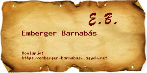 Emberger Barnabás névjegykártya